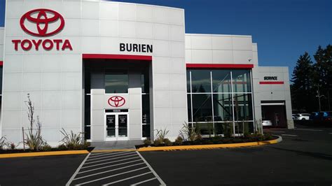 Toyota of burien - After over half a century in its original facility, Burien Toyota's state-of-the-art showroom facility is a real treat, conveniently located on First Avenue South in Burien. And it's still family-owned and operated locally, just about a mile west of Sea-Tac Airport (5-minutes from where 518 meets 405 at Interstate 5). 